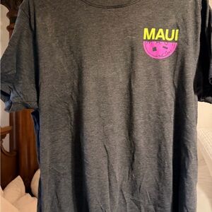 Maui and Sons Gray T-Shirt with Purple and Yellow Accents